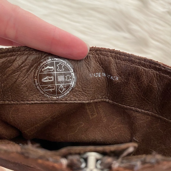 Pikolinos Brown Leather Brujas Slouchy Boots - Picture 9 of 11